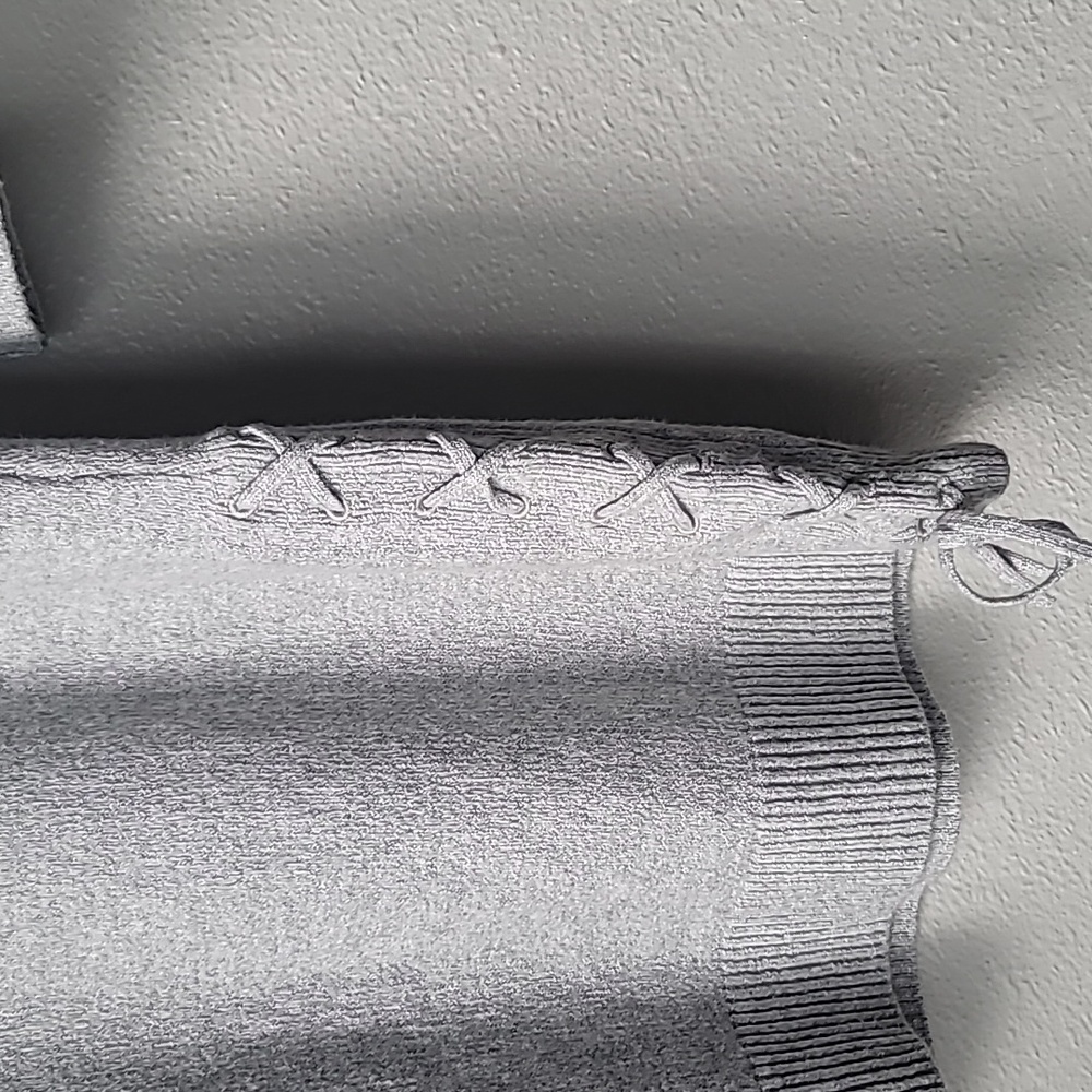 Talbots NWT Essential Knit Sweater Dress Size Medium Petite Color Heather Grey - Picture 8 of 10